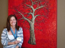 Cheryl Bernard, 2010 Olympic Silver Medalist,Womans Curling (team bernard) with commission painting in Calgary